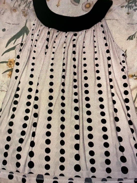 Studio by JPR Tops - Studio by JPR White A-Line Top with Black Polka Dots